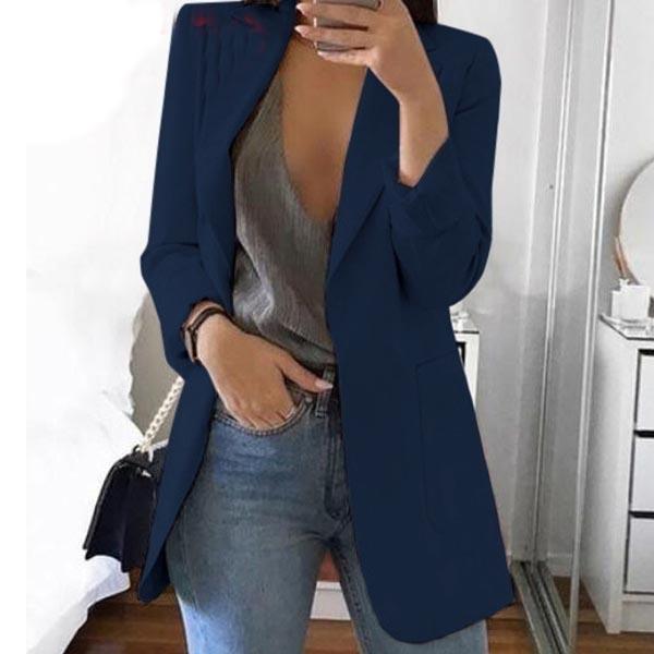 Womens Cardigan Jackets Open Front Solid Color Casual Oversized Long Blazer